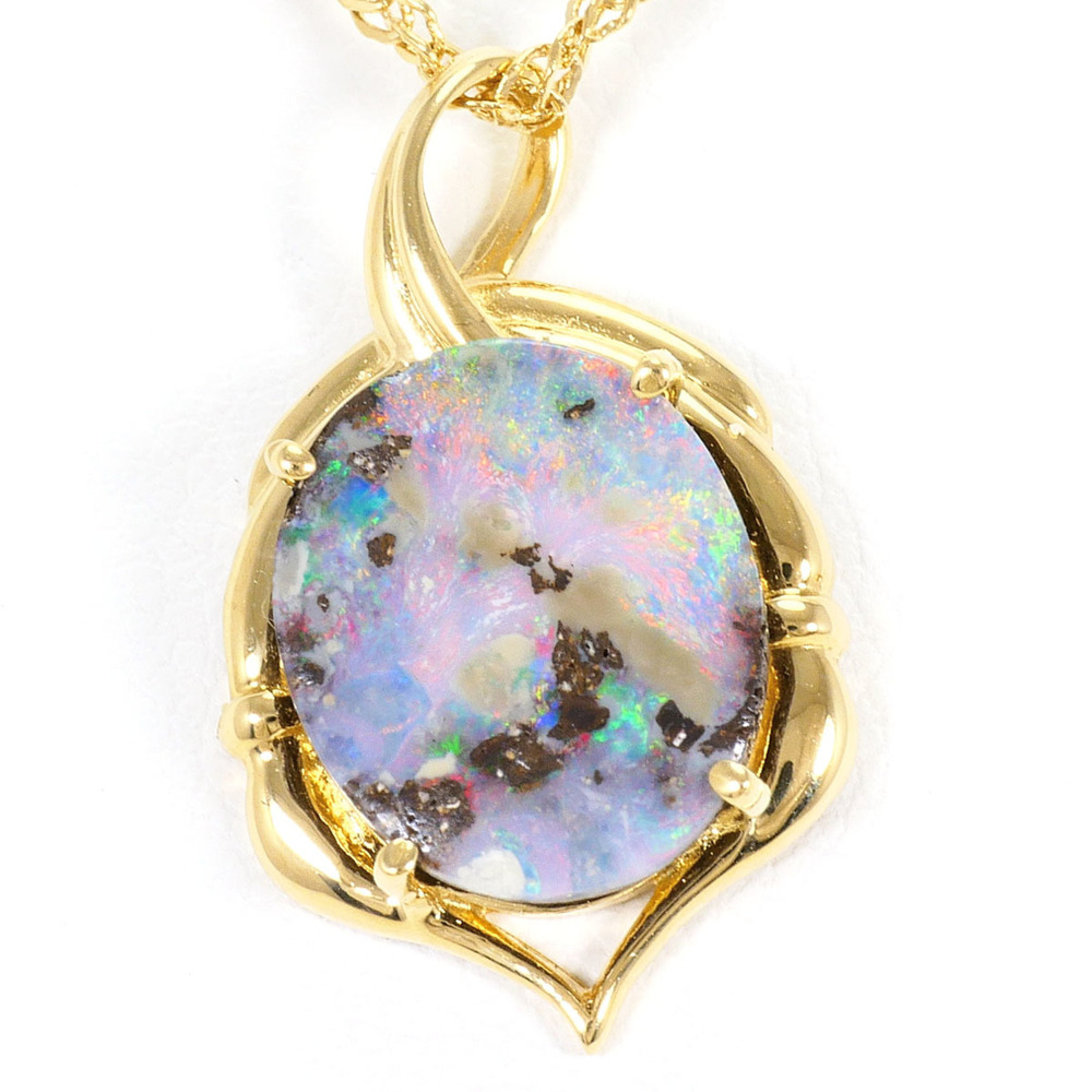 VINTAGE 18k Gold Opal Necklace